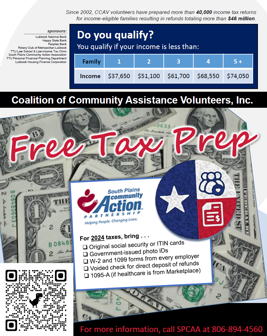 SPCAA Offering FREE Tax Prep Assistance!